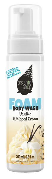 Ice gel de ducha en espuma «nata de vainilla» 200 ml, Organic Shop